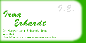 irma erhardt business card